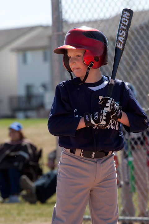 Crushers Baseball Little League player at bat