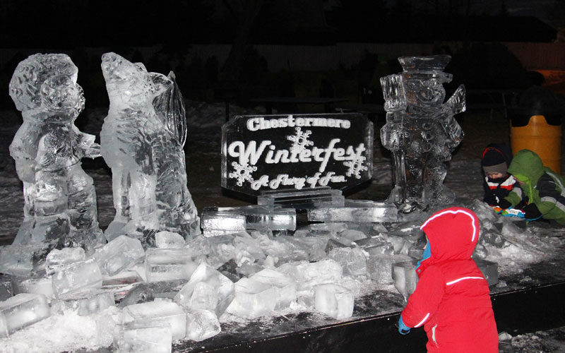 Chesteremere Winterfest ice sculptures