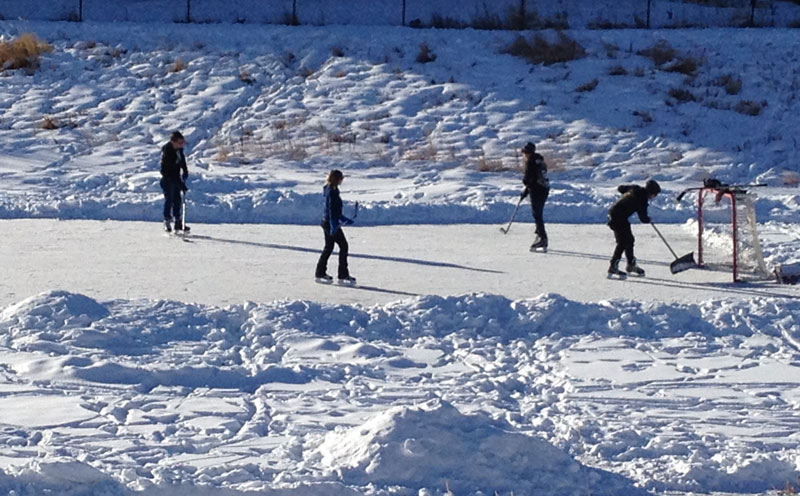 Rainbow Falls hockey rink