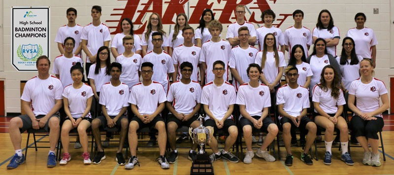 utley Badminton Group with Trophy