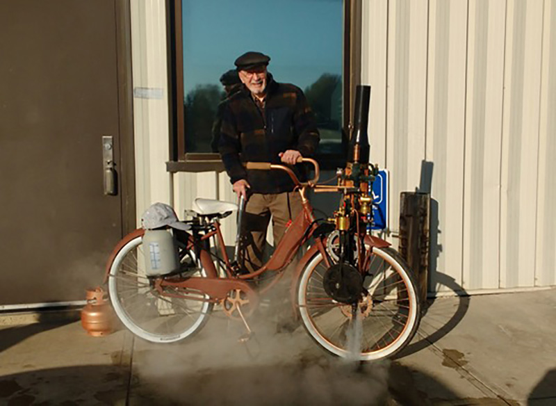 Chestermere local builds one-of-a-kind steam bicycle pic 1
