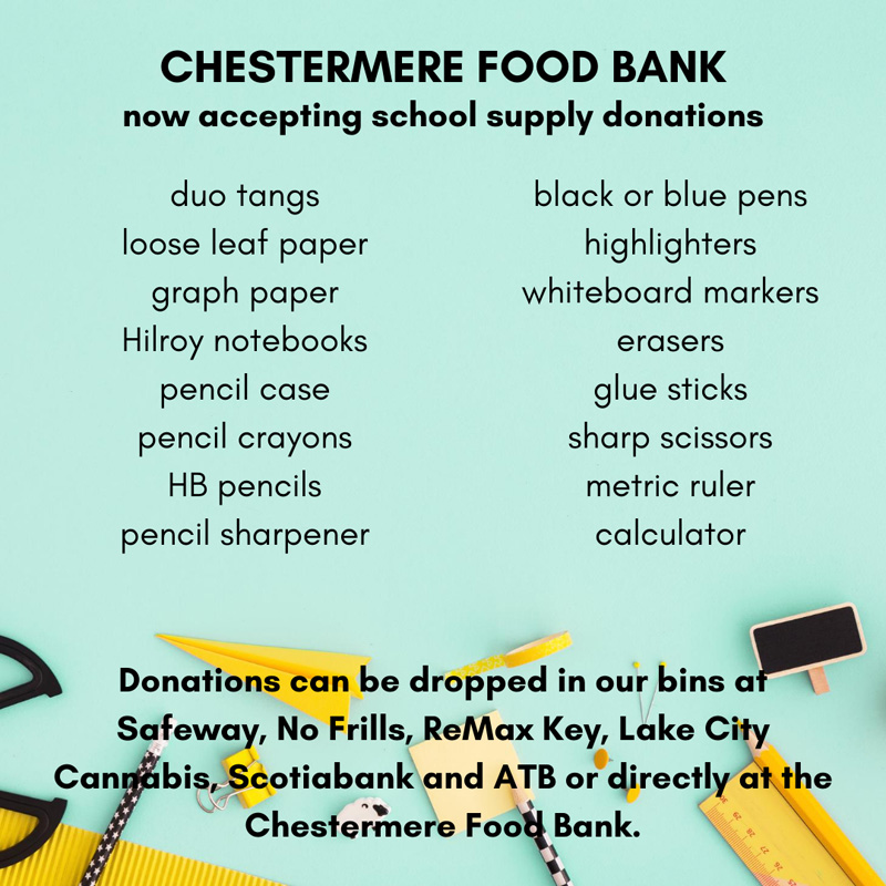 Chestermere Food Bank accepting fall donations