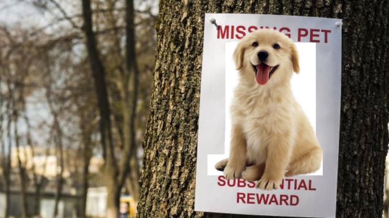 missing dog poster